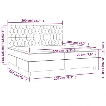 Boxspringbett mit Matratze Schwarz 200x200 cm Stoff