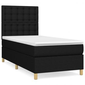 Boxspringbett mit Matratze Schwarz 90x190 cm Stoff