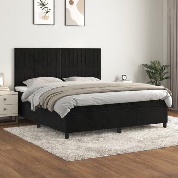 ARDEBO.de - Boxspringbett mit Matratze Schwarz 160x200 cm Samt