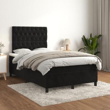 ARDEBO.de - Boxspringbett mit Matratze Schwarz 120x200 cm Samt