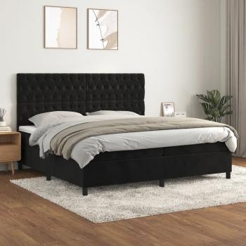 ARDEBO.de - Boxspringbett mit Matratze Schwarz 200x200 cm Samt