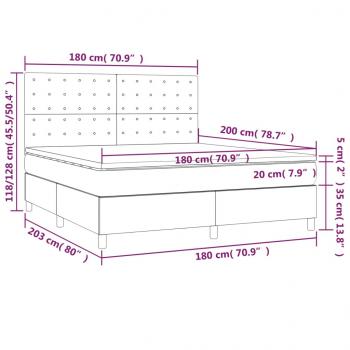 Boxspringbett mit Matratze Hellgrau 180x200 cm Samt