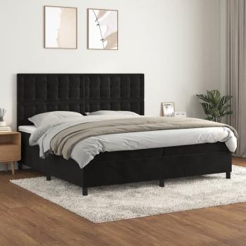 ARDEBO.de - Boxspringbett mit Matratze Schwarz 200x200 cm Samt