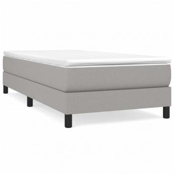 Boxspringbett mit Matratze Hellgrau 90x200 cm Stoff