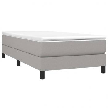 Boxspringbett mit Matratze Hellgrau 90x200 cm Stoff