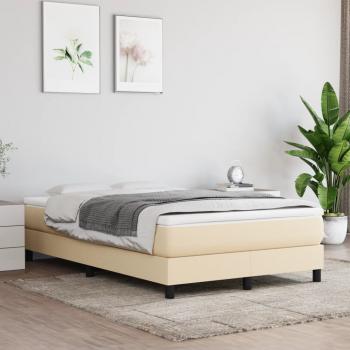 ARDEBO.de - Boxspringbett mit Matratze Creme 120x200 cm Stoff