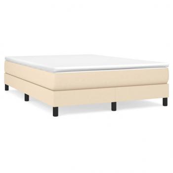 Boxspringbett mit Matratze Creme 140x190 cm Stoff