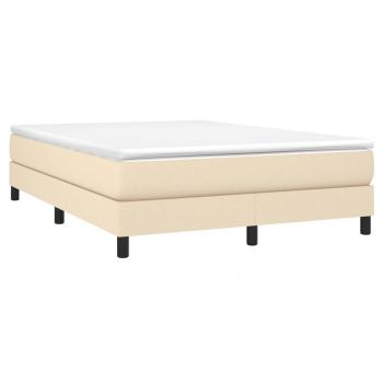 Boxspringbett mit Matratze Creme 140x190 cm Stoff