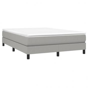 Boxspringbett mit Matratze Hellgrau 140x200 cm Stoff