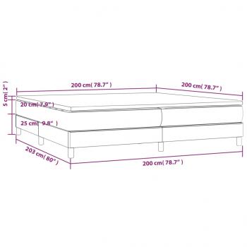 Boxspringbett mit Matratze Dunkelgrau 200x200 cm Stoff