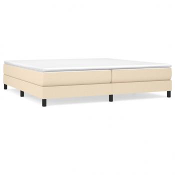 Boxspringbett mit Matratze Creme 200x200 cm Stoff