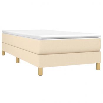 Boxspringbett mit Matratze Creme 90x190 cm Stoff