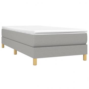 Boxspringbett mit Matratze Hellgrau 90x200 cm Stoff