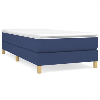 Boxspringbett mit Matratze Blau 90x200 cm Stoff