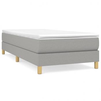 Boxspringbett mit Matratze Hellgrau 100x200 cm Stoff