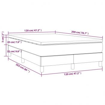 Boxspringbett mit Matratze Hellgrau 120x200 cm Stoff