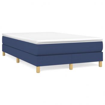 Boxspringbett mit Matratze Blau 120x200 cm Stoff