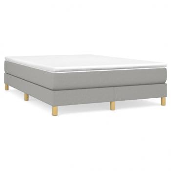 Boxspringbett mit Matratze Hellgrau 140x190 cm Stoff