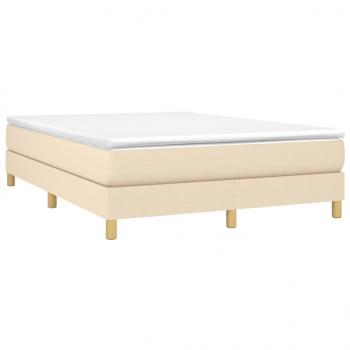 Boxspringbett mit Matratze Creme 140x190 cm Stoff