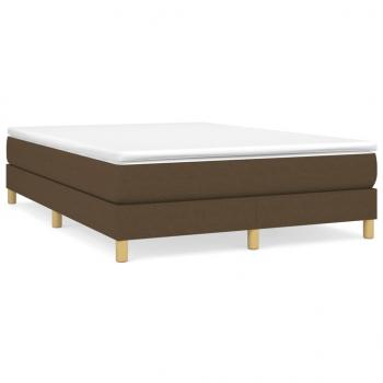 Boxspringbett mit Matratze Dunkelbraun 140x200 cm Stoff