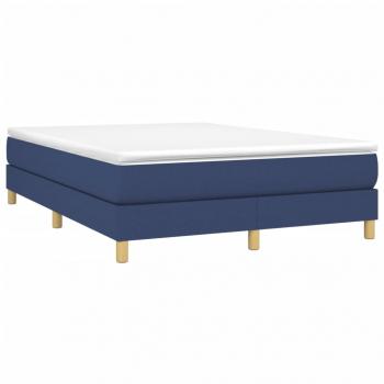 Boxspringbett mit Matratze Blau 140x200 cm Stoff