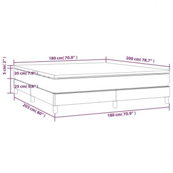 Boxspringbett mit Matratze Hellgrau 180x200 cm Stoff