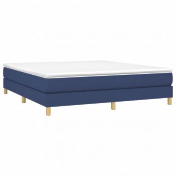 Boxspringbett mit Matratze Blau 180x200 cm Stoff