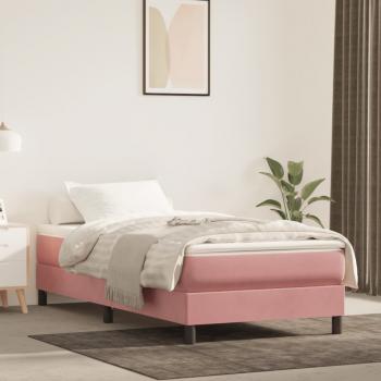 ARDEBO.de - Boxspringbett mit Matratze Rosa 100x200 cm Samt