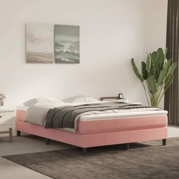 ARDEBO.de - Boxspringbett mit Matratze Rosa 140x200 cm Samt