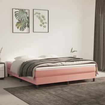 ARDEBO.de - Boxspringbett mit Matratze Rosa 160x200 cm Samt