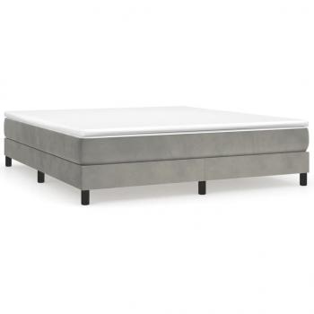 Boxspringbett mit Matratze Hellgrau 180x200 cm Samt