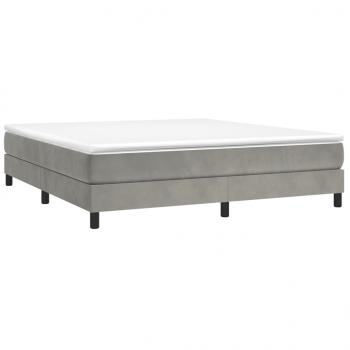 Boxspringbett mit Matratze Hellgrau 180x200 cm Samt