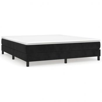 Boxspringbett mit Matratze Schwarz 180x200 cm Samt