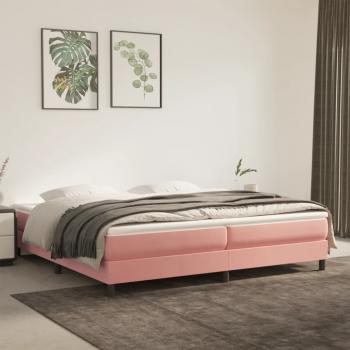 ARDEBO.de - Boxspringbett mit Matratze Rosa 200x200 cm Samt