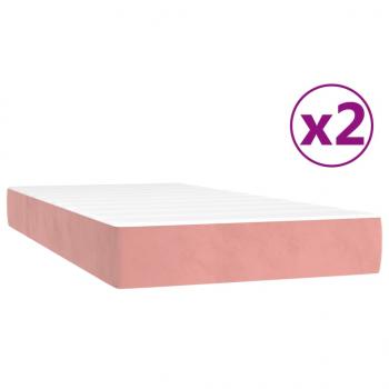 Boxspringbett mit Matratze Rosa 200x200 cm Samt