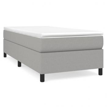 Boxspringbett mit Matratze Hellgrau 90x190 cm Stoff