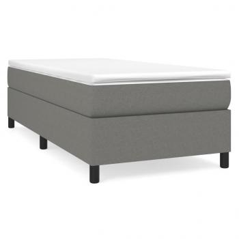 Boxspringbett mit Matratze Dunkelgrau 90x190 cm Stoff