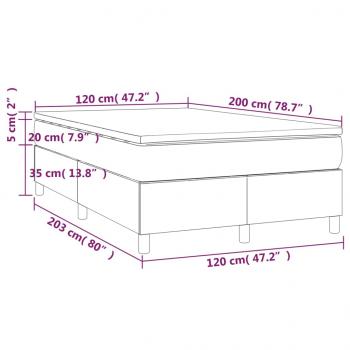 Boxspringbett mit Matratze Dunkelbraun 120x200 cm Stoff