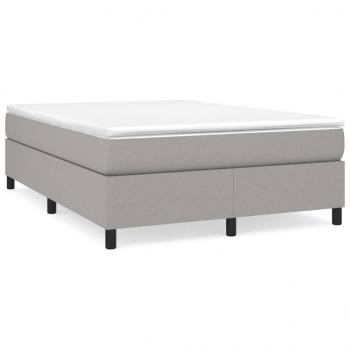 Boxspringbett mit Matratze Hellgrau 140x190 cm Stoff