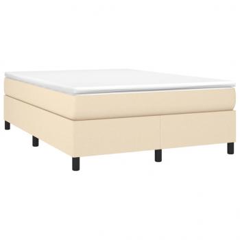 Boxspringbett mit Matratze Creme 140x190 cm Stoff