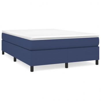 Boxspringbett mit Matratze Blau 140x190 cm Stoff