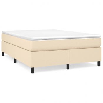 Boxspringbett mit Matratze Creme 140x200 cm Stoff