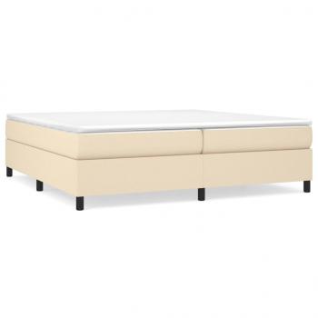 Boxspringbett mit Matratze Creme 200x200 cm Stoff