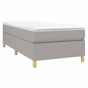 Boxspringbett mit Matratze Hellgrau 80x200 cm Stoff