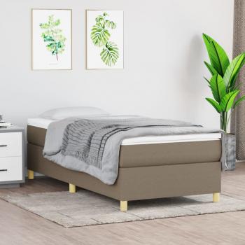 ARDEBO.de - Boxspringbett mit Matratze Taupe 90x190 cm Stoff