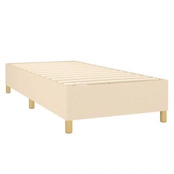 Boxspringbett mit Matratze Creme 90x190 cm Stoff