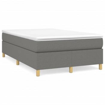 Boxspringbett mit Matratze Dunkelgrau 120x200 cm Stoff