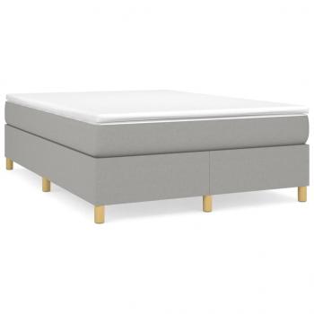 Boxspringbett mit Matratze Hellgrau 140x190 cm Stoff