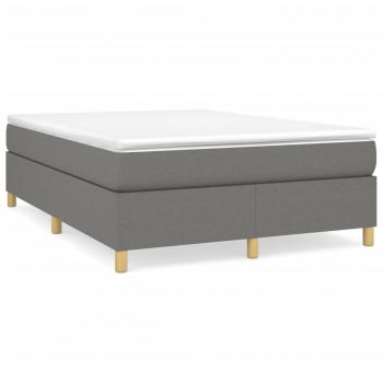 Boxspringbett mit Matratze Dunkelgrau 140x190 cm Stoff