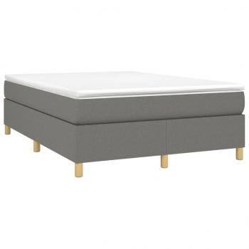 Boxspringbett mit Matratze Dunkelgrau 140x190 cm Stoff